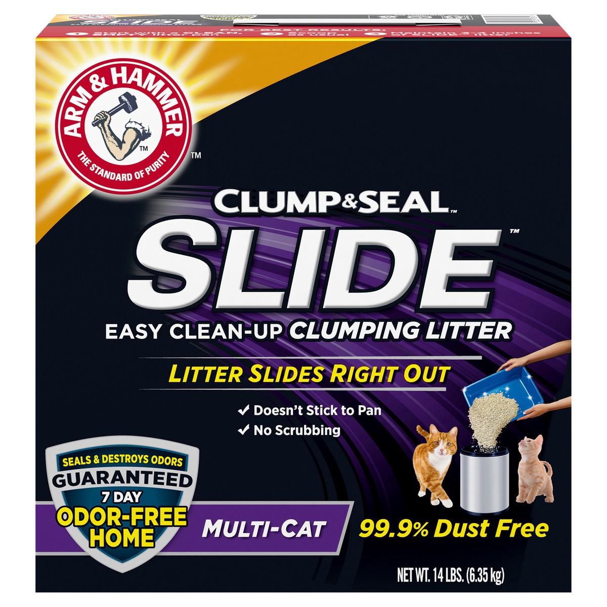 slide 1 of 8, ARM & HAMMER SLIDE Easy Clean-Up Multi-Cat Clumping Cat Litter 14 lb, 14 lb