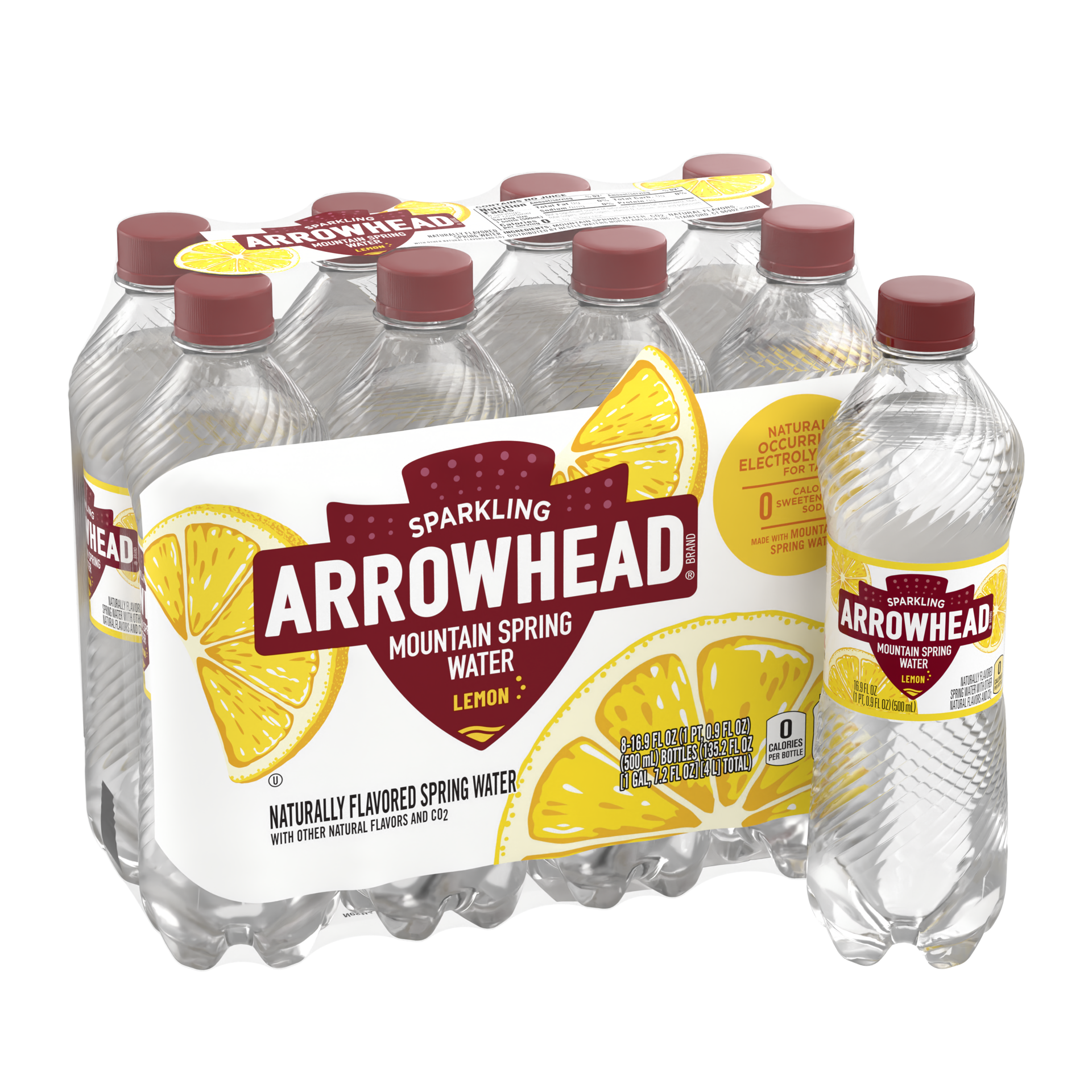 slide 5 of 5, Arrowhead Sparkling Water, Lively Lemon- 16.9 fl oz, 16.9 fl oz