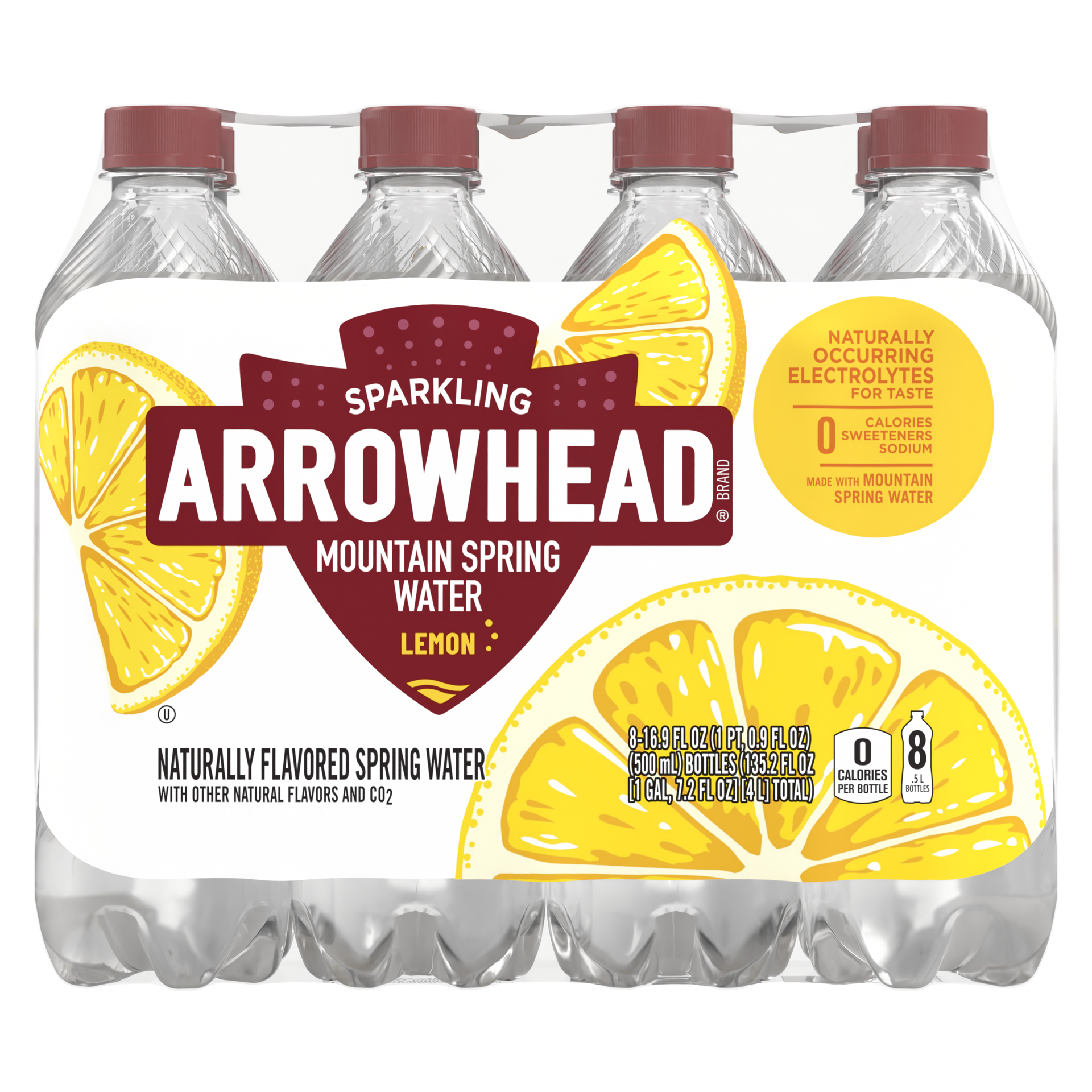 slide 1 of 5, Arrowhead Sparkling Water, Lively Lemon- 16.9 fl oz, 16.9 fl oz