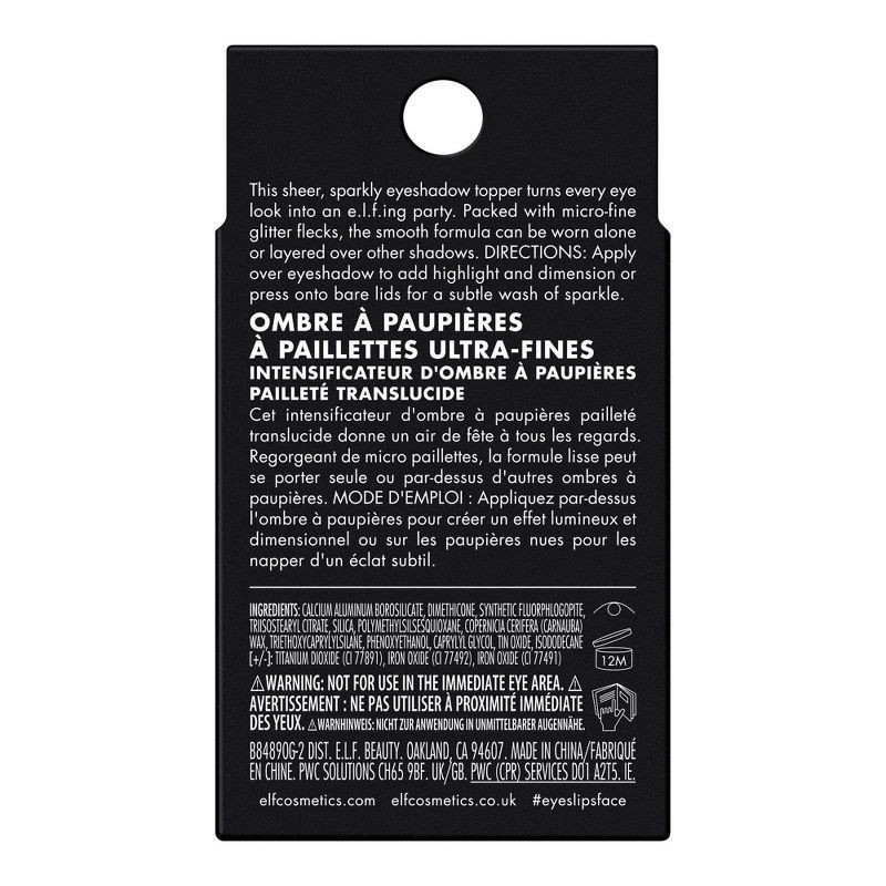 slide 5 of 12, e.l.f. Fine as Fleck Glitter Eyeshadow - White Hot - 0.07oz, 0.07 oz