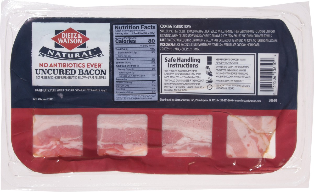 slide 10 of 13, Dietz & Watson Uncured Bacon 8 oz, 8 oz