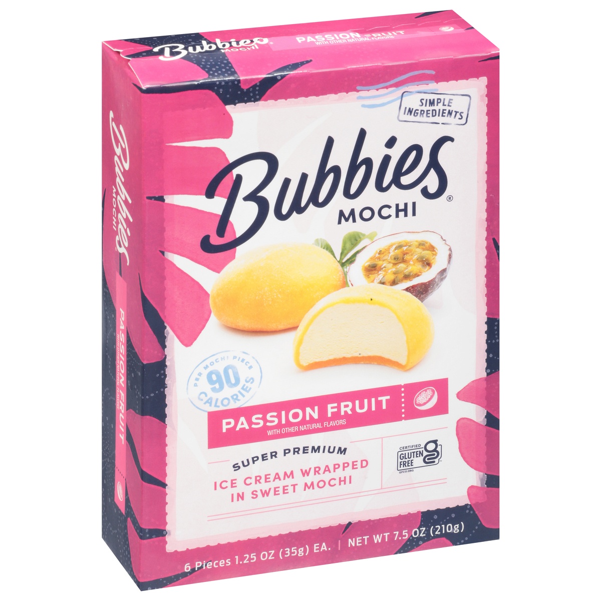 slide 2 of 11, Bubbies Mochi Passion Fruit Ice Cream, 6 ct