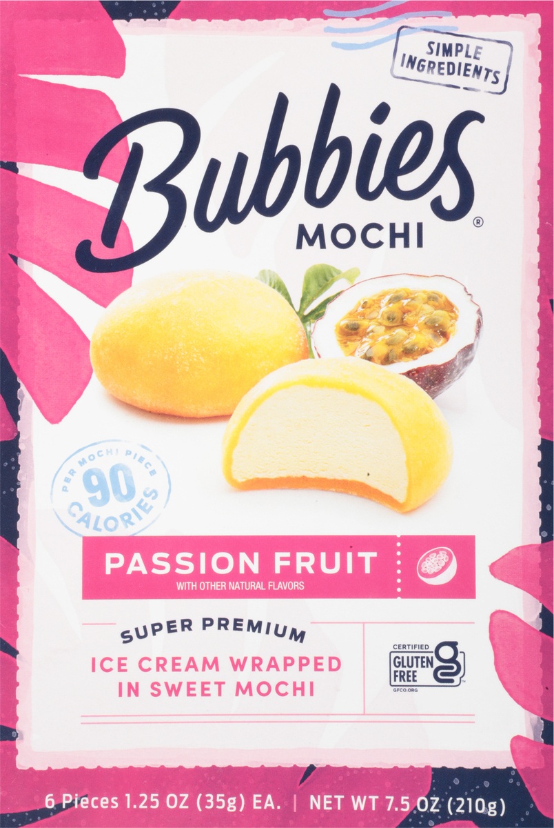 slide 9 of 11, Bubbies Mochi Passion Fruit Ice Cream, 6 ct
