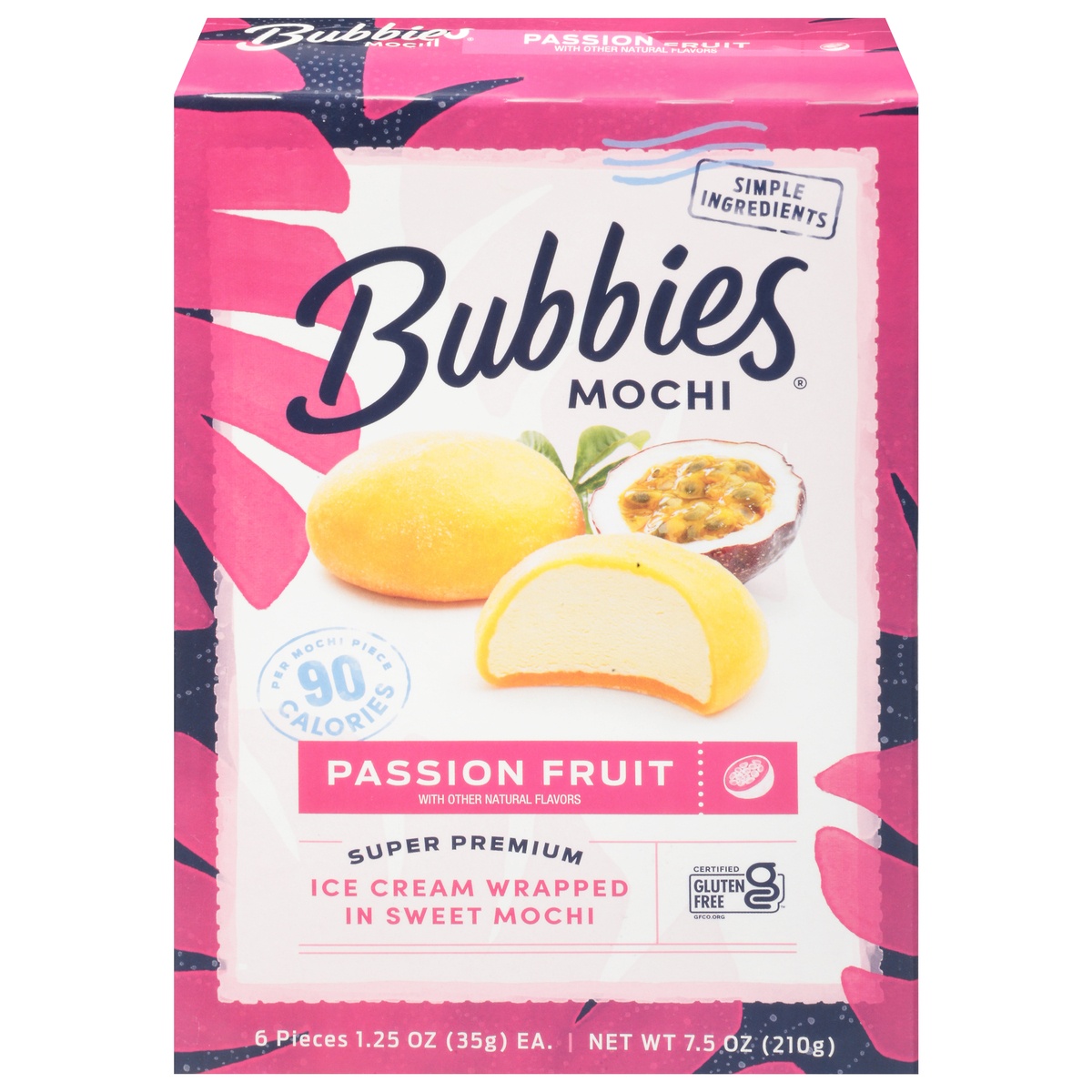 slide 11 of 11, Bubbies Mochi Passion Fruit Ice Cream, 6 ct