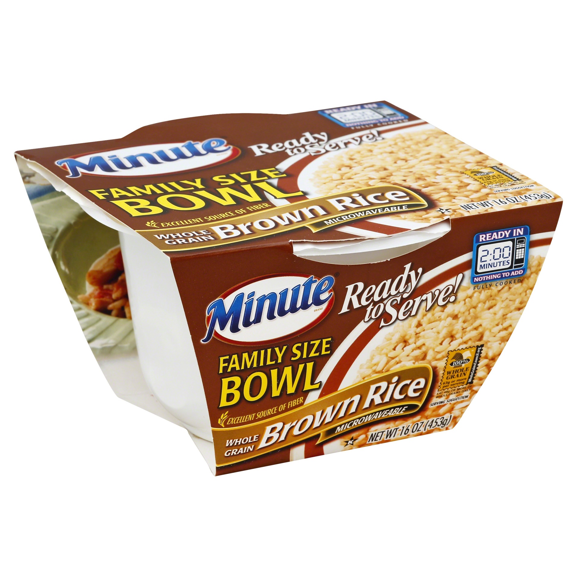 slide 1 of 8, Minute Ready To Serve Brown Family Bowl, 16 oz