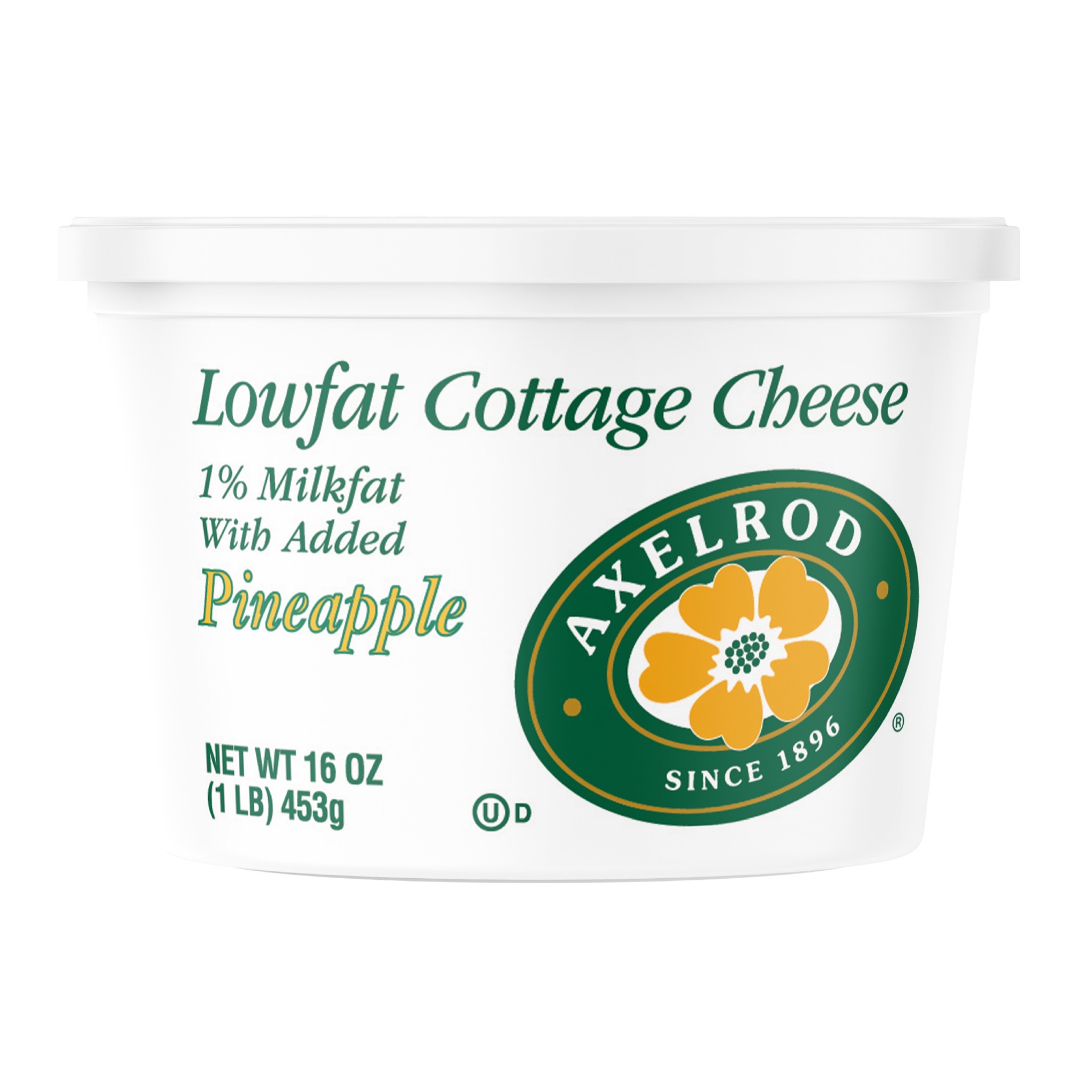 slide 1 of 3, Axelrod Low Fat Cottage Cheese with Pineapple, 16 oz, 16 oz