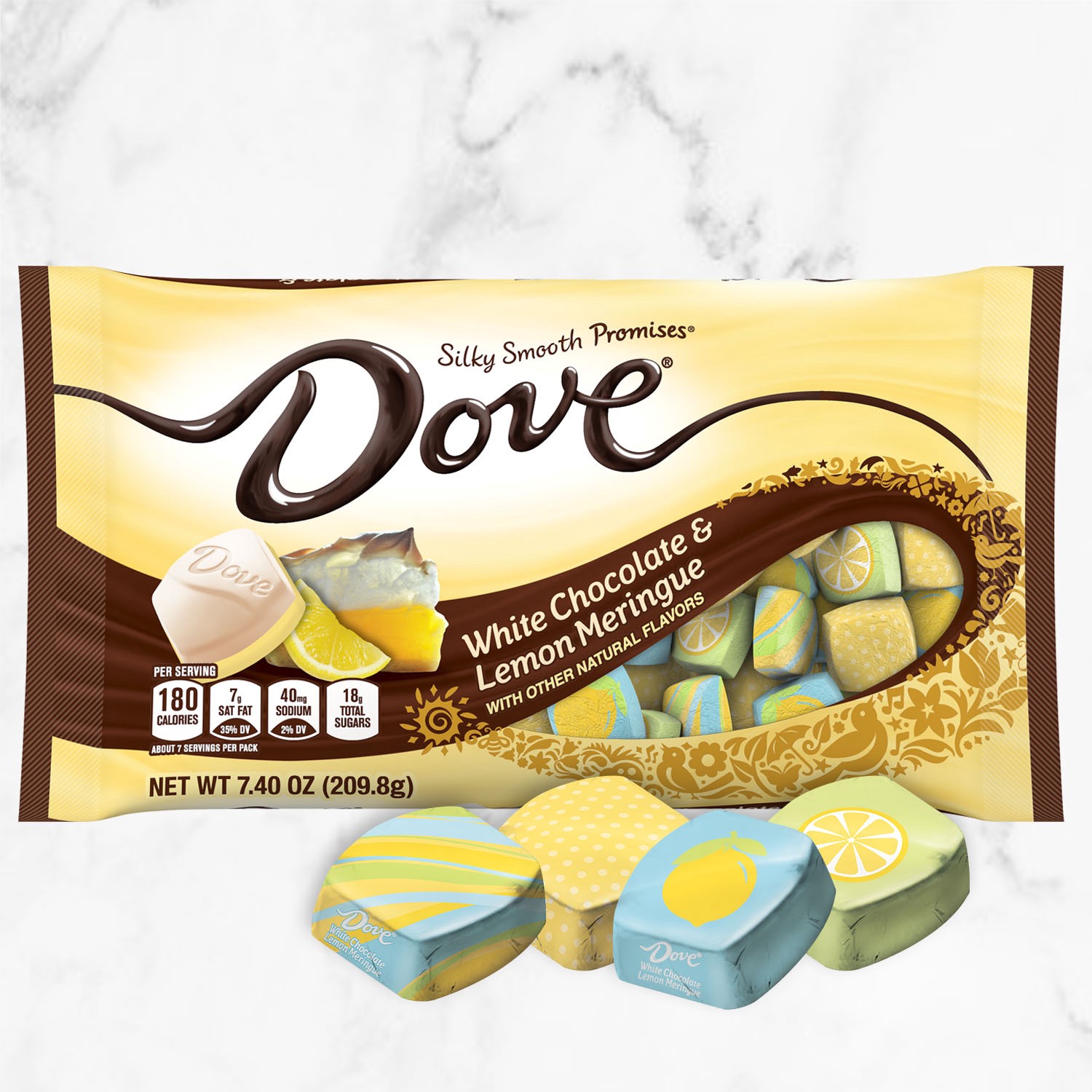 slide 5 of 5, Dove Chocolate Easter White Chocolate & Lemon Meringue Chocolates, 7.4 oz