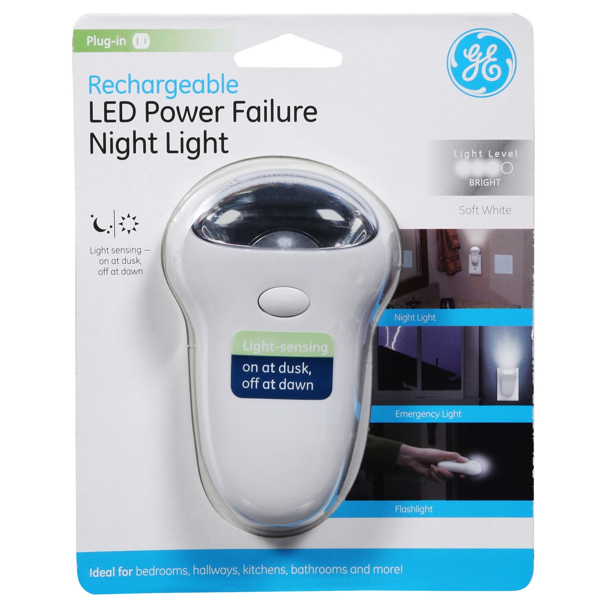 slide 1 of 12, GE Power Failure LED Rechargeable Night Light 1 ea, 1 ct