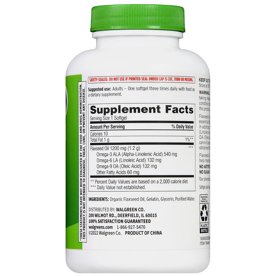 slide 2 of 5, Walgreens Broadline Flaxseed Oil 1200 mg, 100 ct