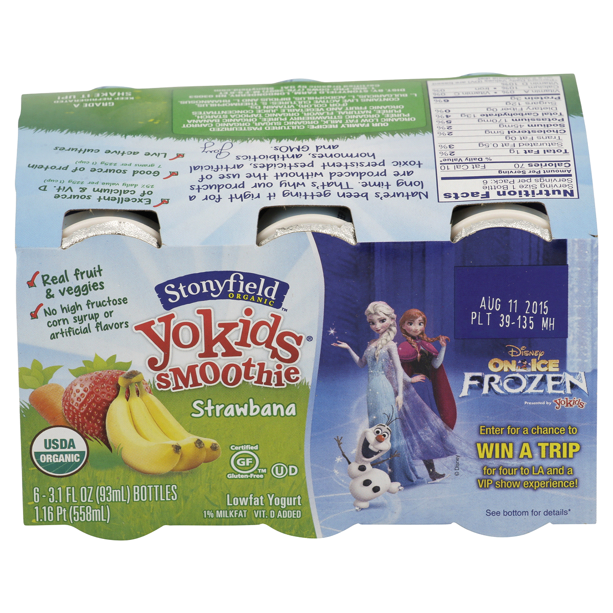 slide 72 of 90, Stonyfield Organic Kids Strawberry Banana Lowfat Yogurt Smoothies 6-3.1 fl. oz. Bottles, 6 ct; 3.1 oz