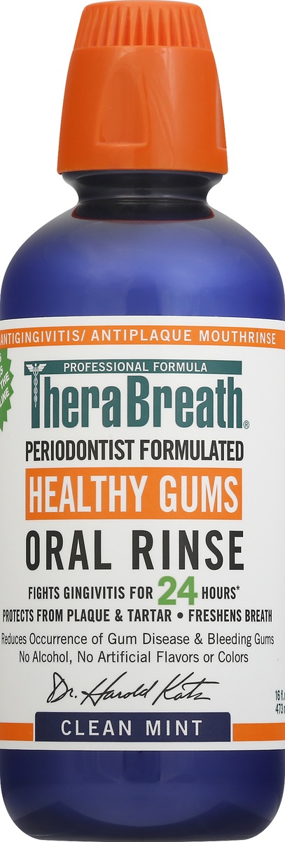 slide 7 of 8, Therabreath Healthy Gums Mouthwash Clean Mint - 16 fl oz, 16 fl oz