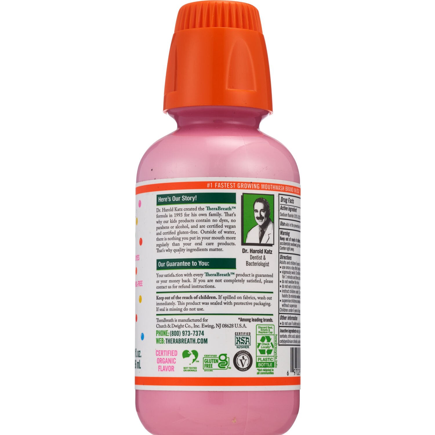 slide 3 of 4, TheraBreath Kids Anticavity Fluoride Oral Rinse - Bubblegum Blast, 10 fl oz