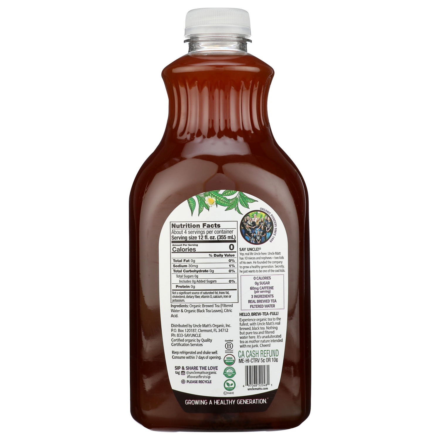 slide 2 of 2, Uncle Matt's Organic Unsweetened Tea, 52 fl oz