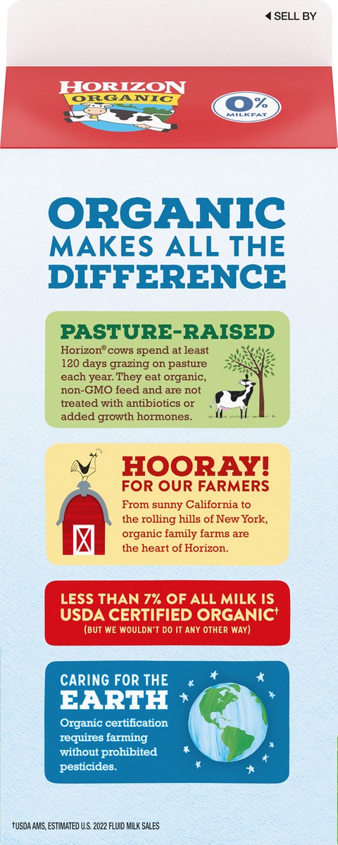 slide 9 of 13, Horizon Organic Nonfat High Vitamin D Milk, Half Gallon, 1/2 gal