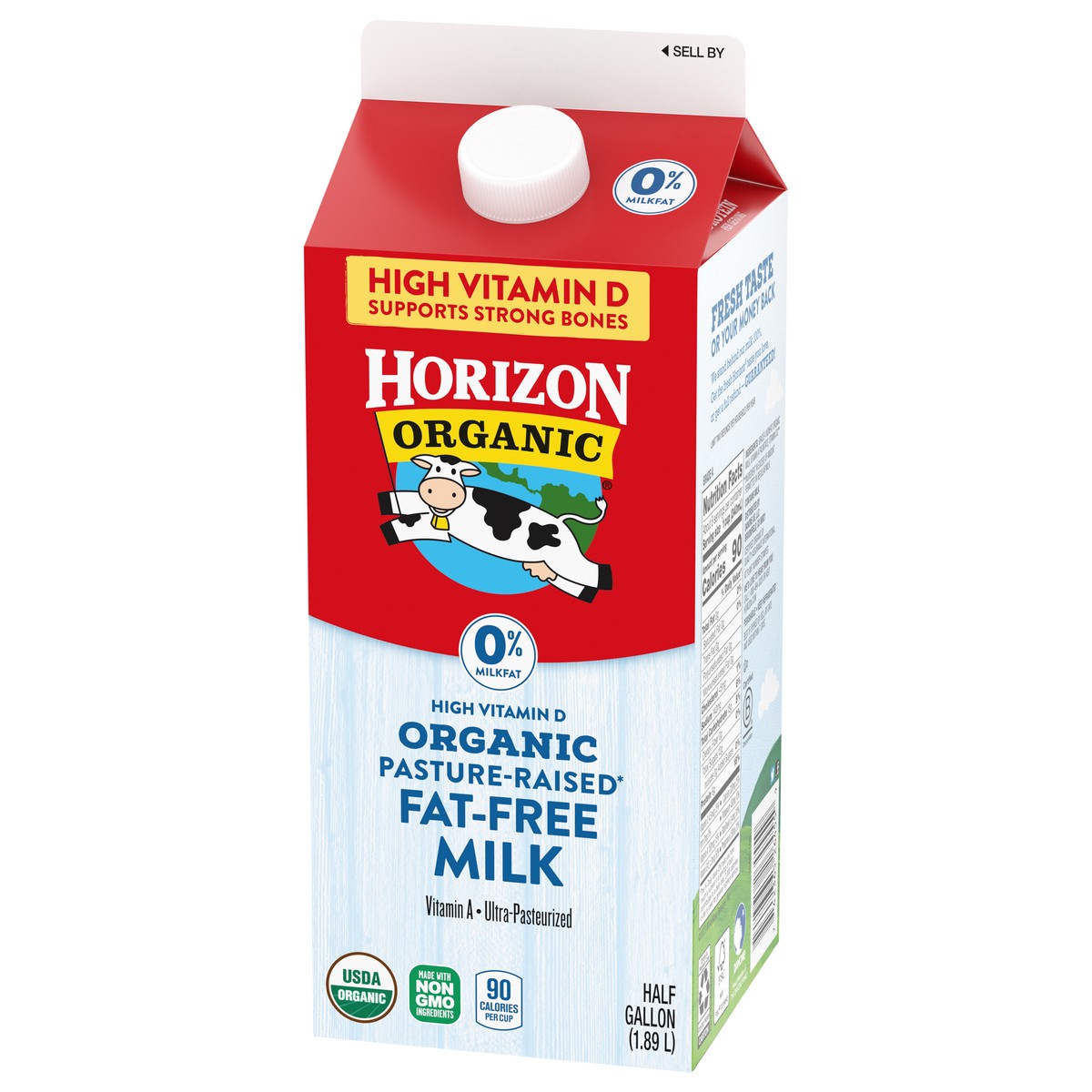 slide 12 of 13, Horizon Organic Nonfat High Vitamin D Milk, Half Gallon, 1/2 gal