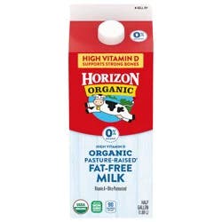 Horizon Organic Nonfat High Vitamin D Milk, Half Gallon