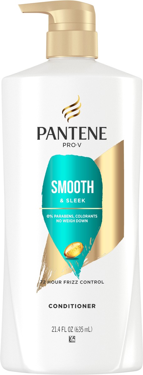 slide 1 of 4, PANTENE PRO-V Smooth & Sleek Conditioner, 21.4 oz, 21.40 fl oz