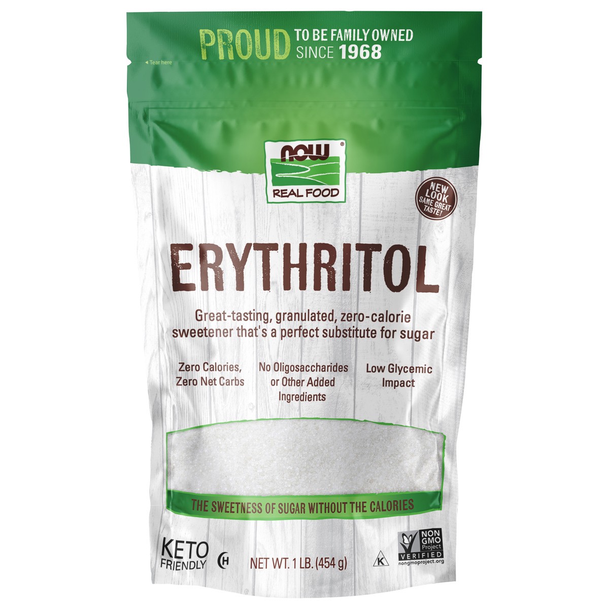 slide 1 of 3, NOW Real Food Erythritol - 1 lb., 1 lb