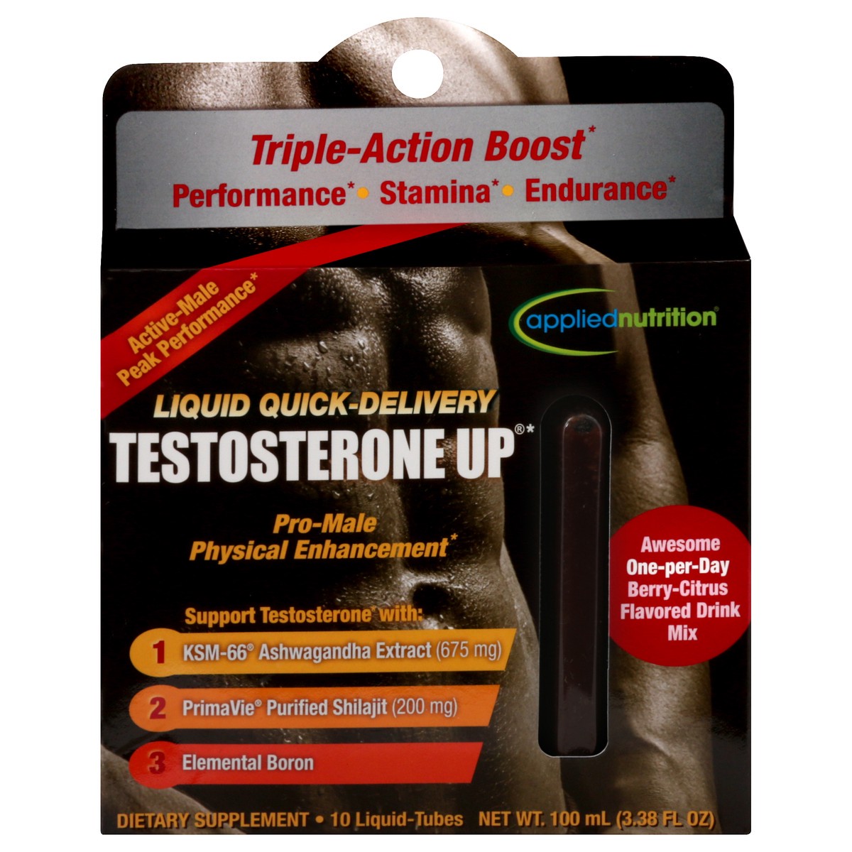 slide 1 of 13, Applied Nutrition Liquid-Tubes Testosterone Up 10 ea, 10 ct