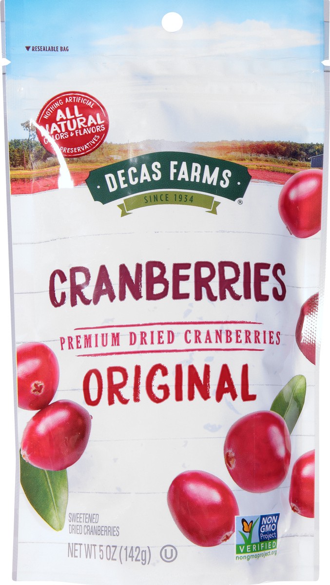 slide 5 of 9, Decas Farms Premium Dried Original Cranberries 5 oz, 4 oz