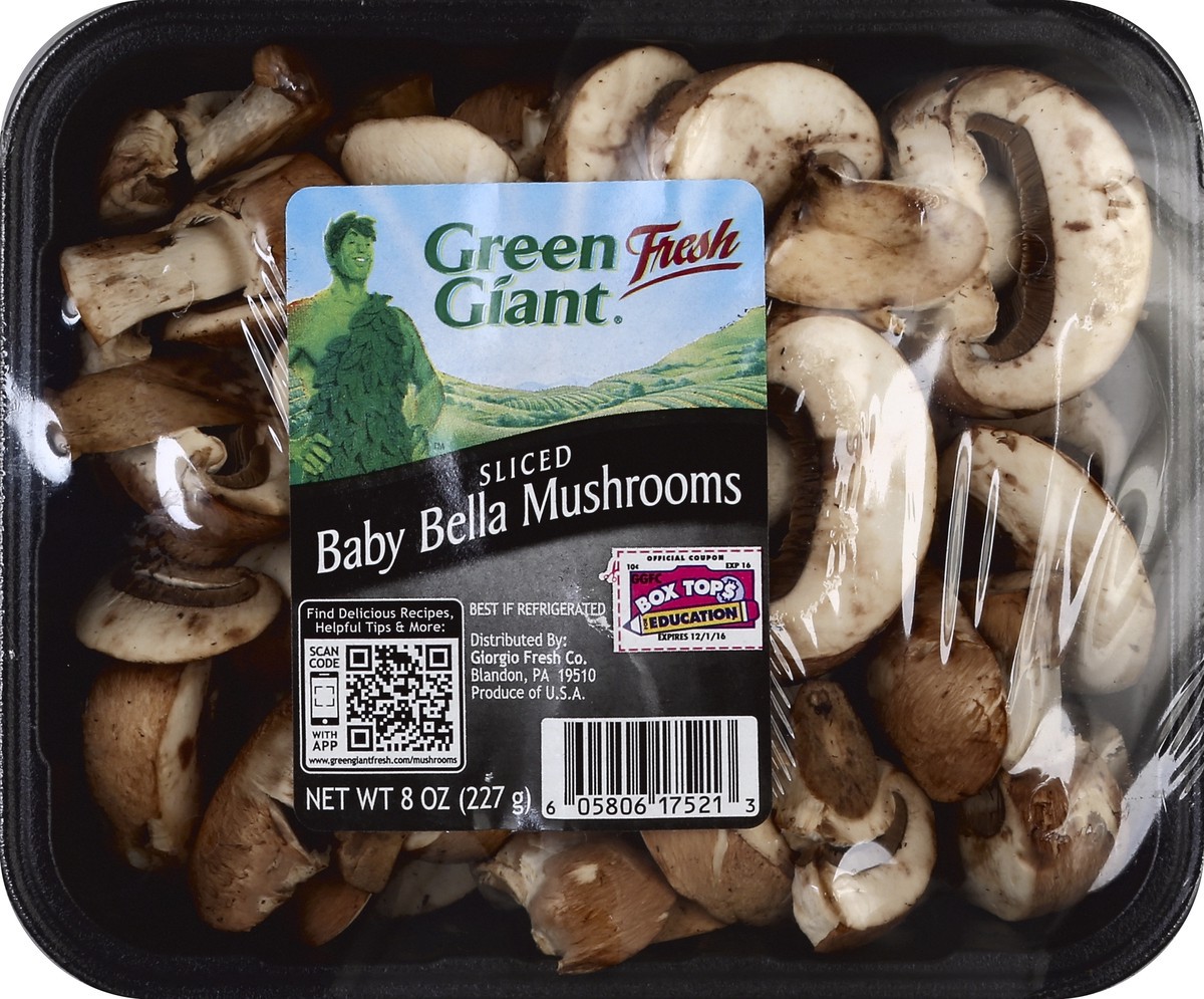 slide 1 of 5, Green Giant Sliced Baby Bella Mushrooms, 8 oz