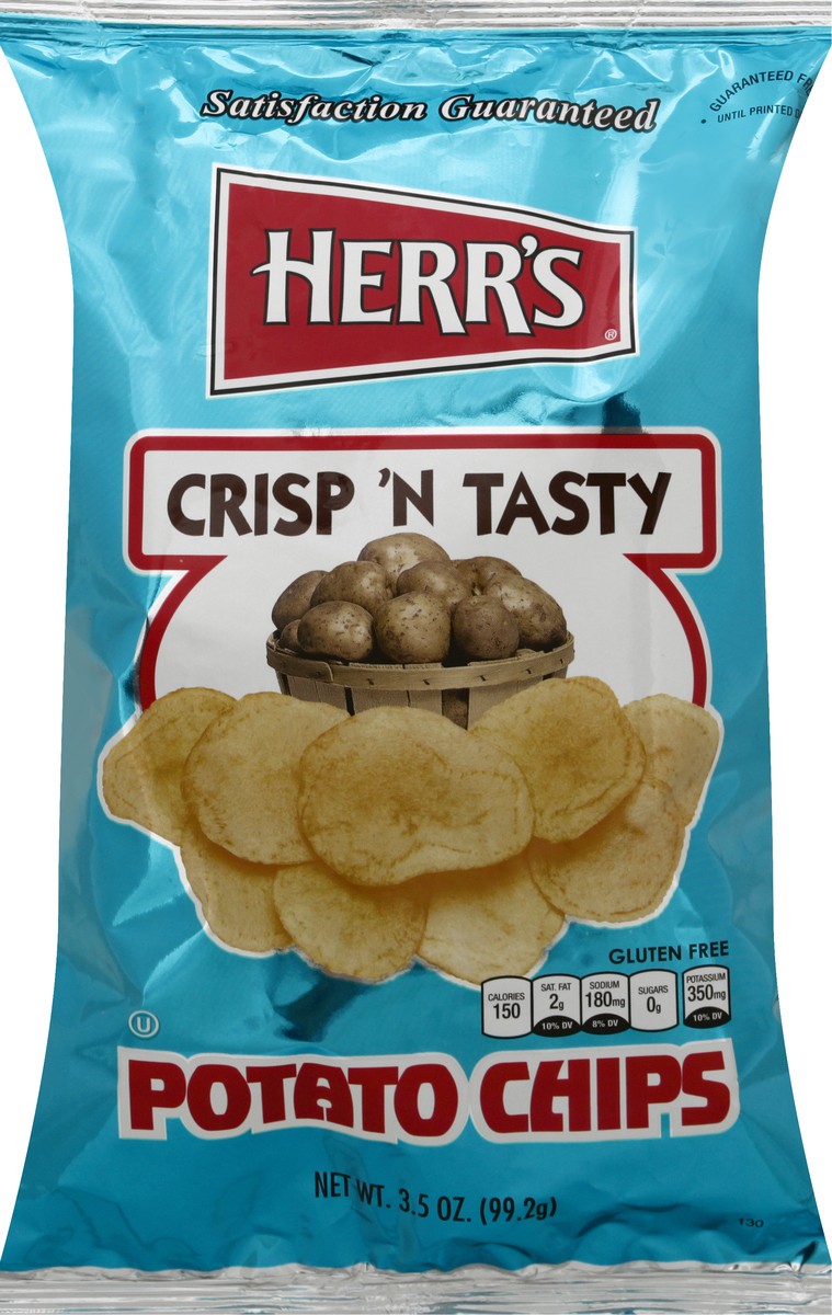 slide 5 of 8, Herr's Gluten Free Crisp 'N Tasty Potato Chips 3.5 oz, 3.5 oz