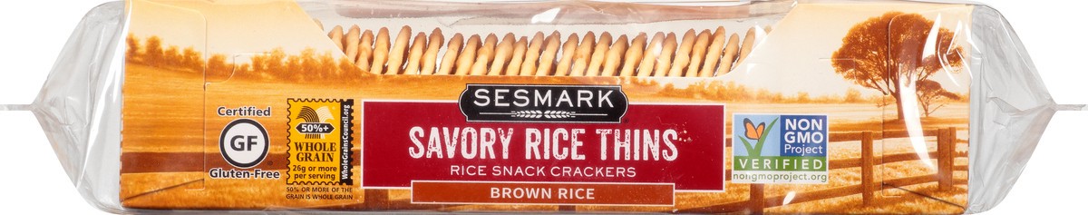 slide 8 of 13, Sesmark Savory Brown Rice Rice Thins 3.2 oz, 3.2 oz