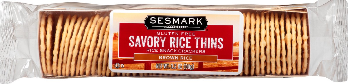 slide 11 of 13, Sesmark Savory Brown Rice Rice Thins 3.2 oz, 3.2 oz