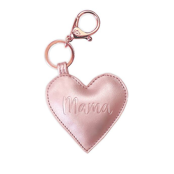 slide 1 of 2, Itzy Ritzy Mama'' Heart Faux Leather Key Charm - Blush'', 1 ct