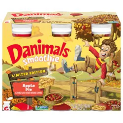 Danimals Smoothie Apple Pie Dairy Drink Multi-Pack, 6 Ct, 3.1 OZ Smoothie Bottles