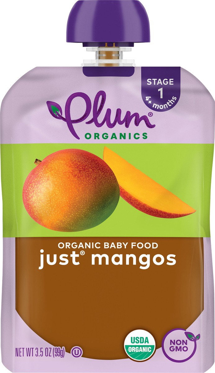 slide 6 of 9, Plum Organics Stage 1 Organic Baby Food Just Mangos 3.5oz Pouch, 3.5 oz