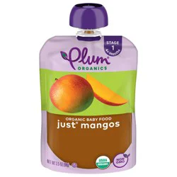 Plum Organics Stage 1 Organic Baby Food Just Mangos 3.5oz Pouch