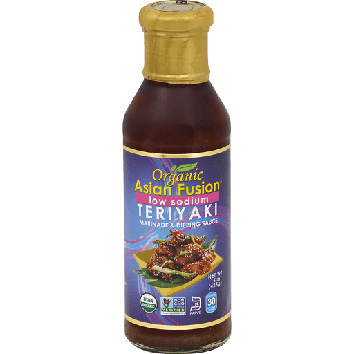 slide 1 of 3, Asian Fusion Marinade & Dipping Sauce, Teriyaki, Low Sodium, 15 oz