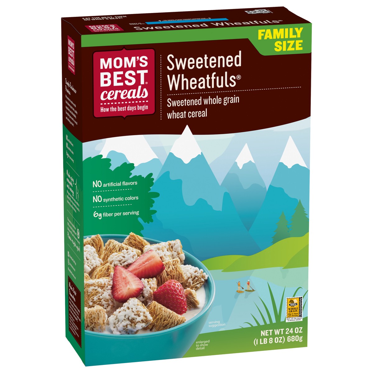 slide 4 of 9, Mom's Best Cereals Sweetened Wheatfuls, 24 oz