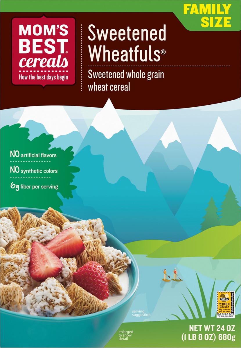 slide 8 of 9, Mom's Best Cereals Sweetened Wheatfuls, 24 oz