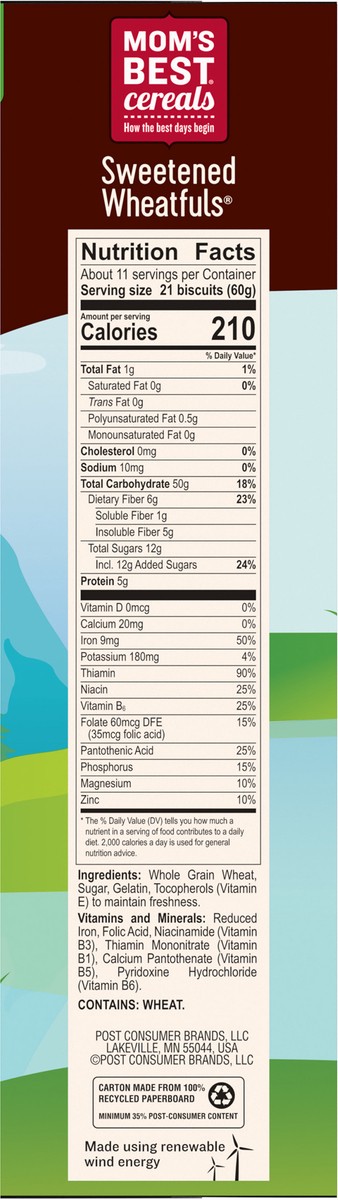 slide 9 of 9, Mom's Best Cereals Sweetened Wheatfuls, 24 oz