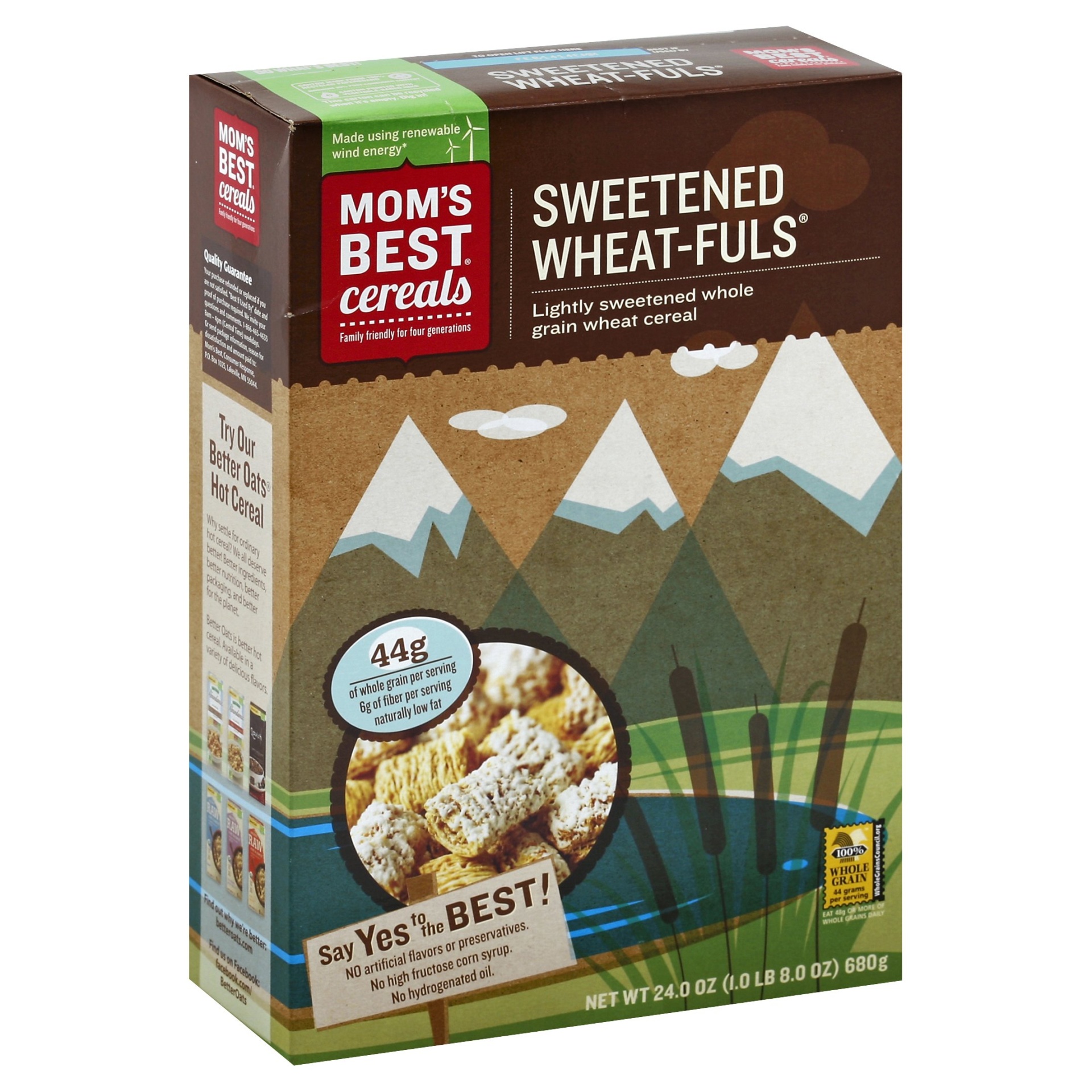 slide 1 of 1, Mom's Best Cereals Sweetened Wheat-Fuls Cereal, 24 oz