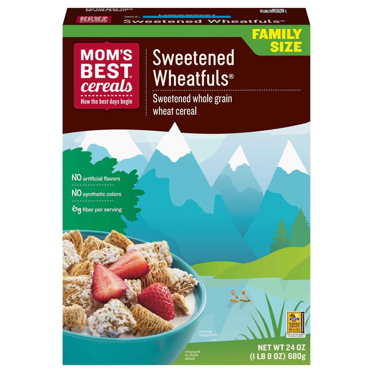 slide 1 of 9, Mom's Best Cereals Sweetened Wheatfuls, 24 oz