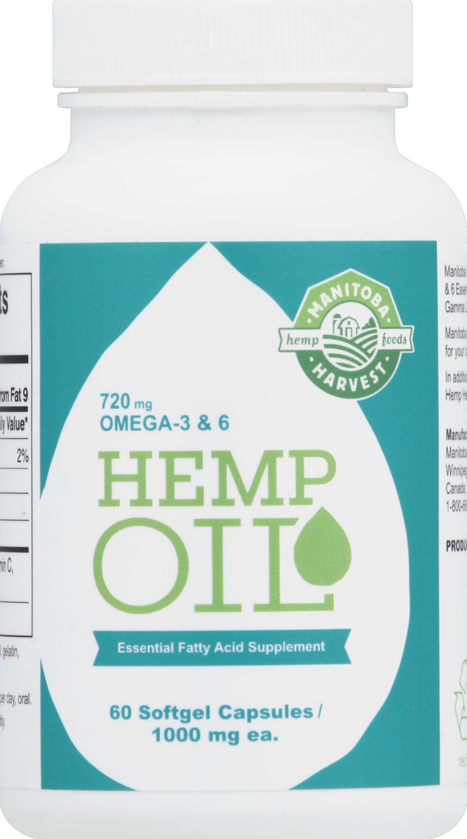 slide 2 of 3, Manitoba Harvest Hemp Oil Capsules 1000Iu 60Ct, 60 ct; 1000 mg