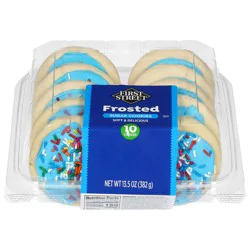 First Street Blue Frosted Cookie