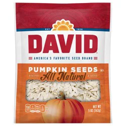 DAVID Roasted and Salted Pumpkin Seeds, Keto Friendly Snack, 5 oz. Bag