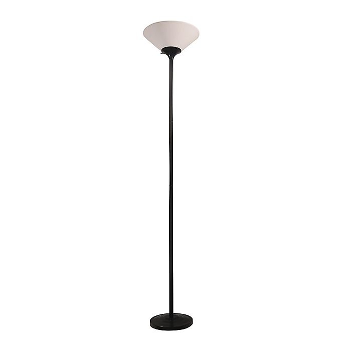 slide 1 of 2, Studio 3B Torchiere Floor Lamp - Black with White Shade, 1 ct