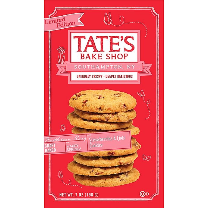 slide 1 of 1, Tate's Bake Shop Tates Bake Shop Cookie Strawberry Oats - 7 Oz, 7 oz