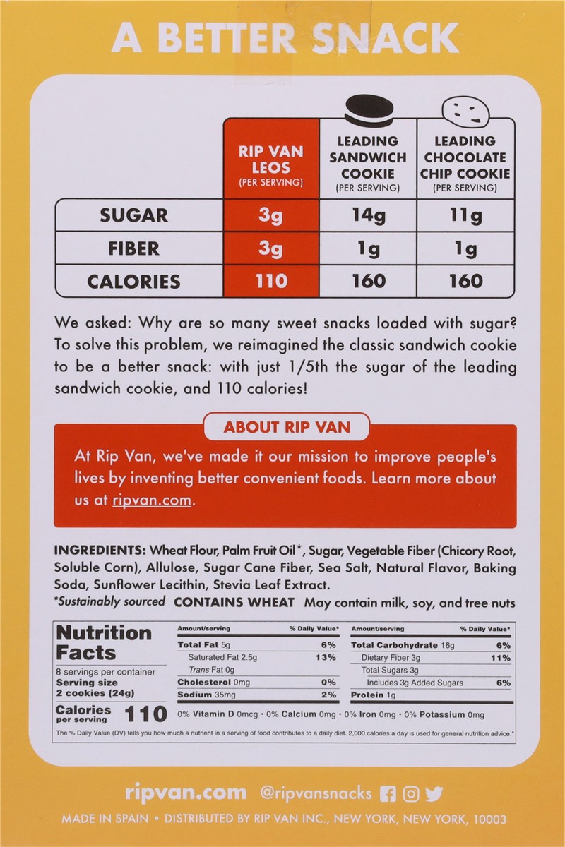 slide 5 of 13, Rip Van Leos Leos Golden Vanilla Sandwich Creme Cookies 4 - 1.69 oz Packs, 4 ct