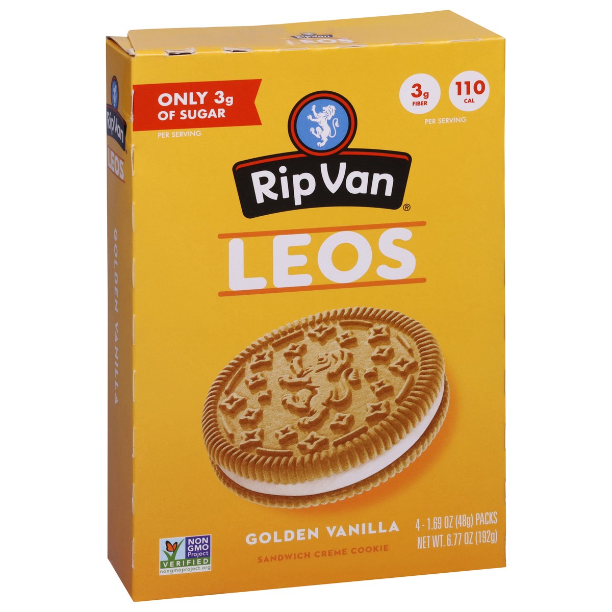 slide 10 of 13, Rip Van Leos Leos Golden Vanilla Sandwich Creme Cookies 4 - 1.69 oz Packs, 4 ct