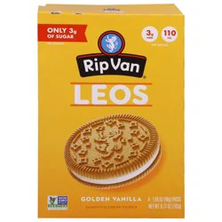 Rip Van Leos Golden Vanilla Sandwich Creme Cookies - 4 x 1.69 oz Packs
