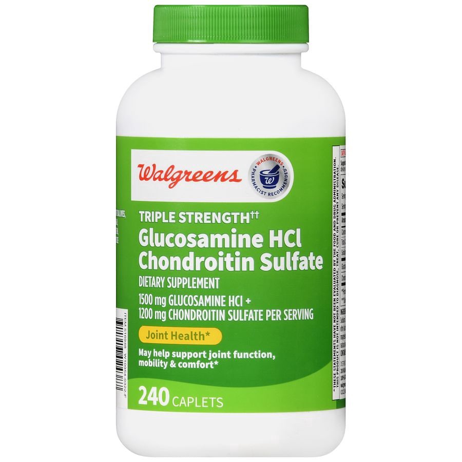 slide 5 of 5, Walgreens Triple Strength Glucosamine HCl Chondroitin Sulfate, 240 ct