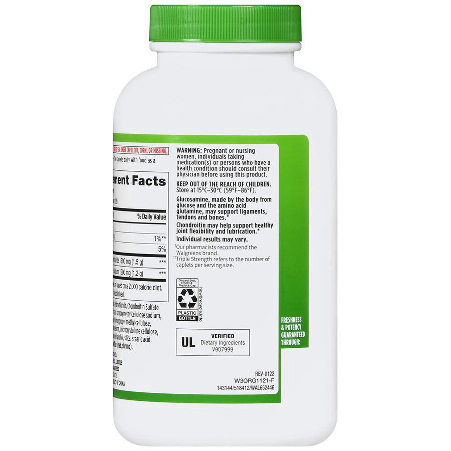 slide 4 of 5, Walgreens Triple Strength Glucosamine HCl Chondroitin Sulfate, 240 ct