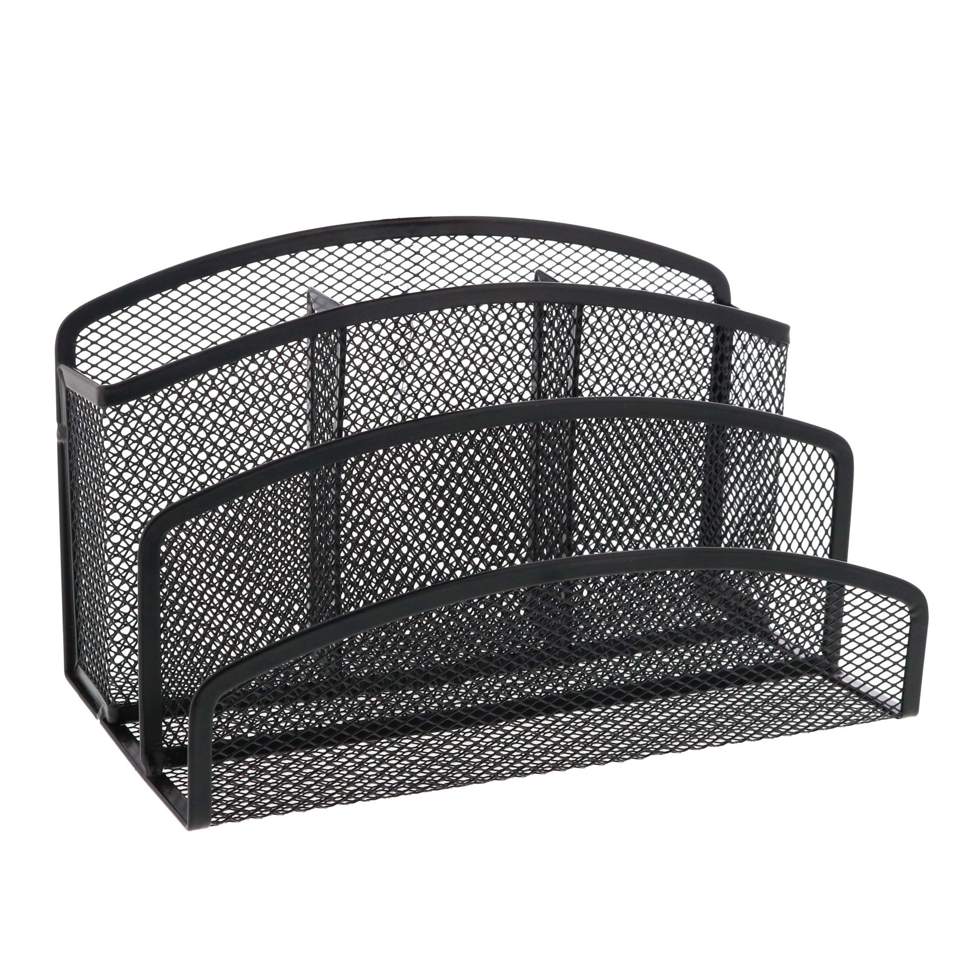 slide 1 of 1, Simplify Black Mesh Letter Holder, 1 ct