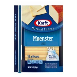 Kraft Muenster Cheese Slices, 12 ct Pack